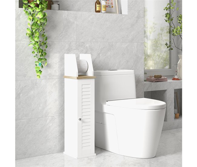 Armario de Baño MDF kleankin, hogar - baño 18 Blanco