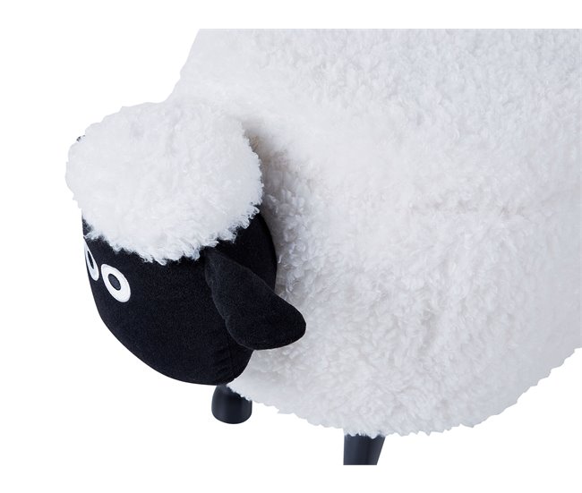 Beliani Puf animal SHEEP Blanco