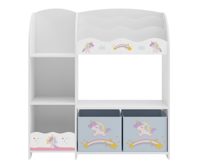 Estantería Infantil Lysekil aglomerado - Motivo de unicornio Multicolor