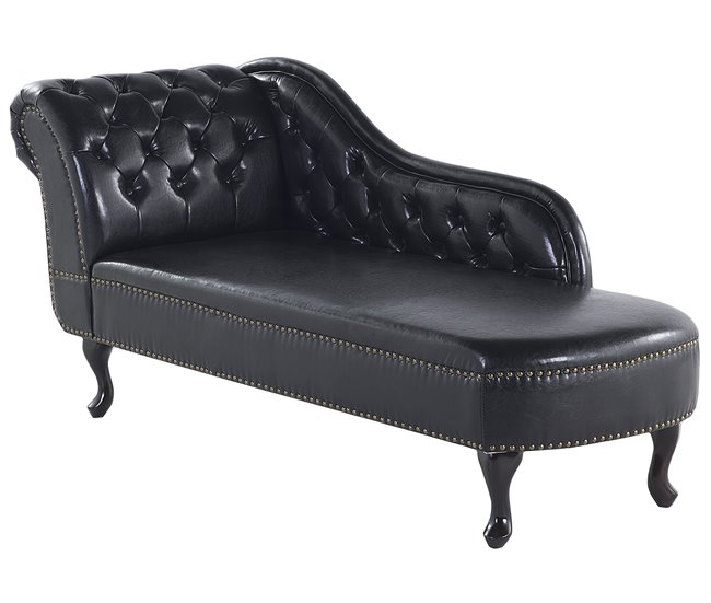 Beliani Chaise longue izquierdo Piel sintética NIMES Negro