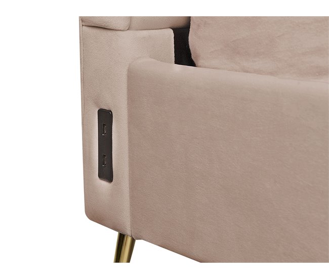 Beliani Cama con somier Terciopelo MIRIBEL 207x218 Beige