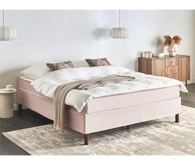 Beliani Cama sin cabecero Poliéster COUNTESS 160x200 Beige