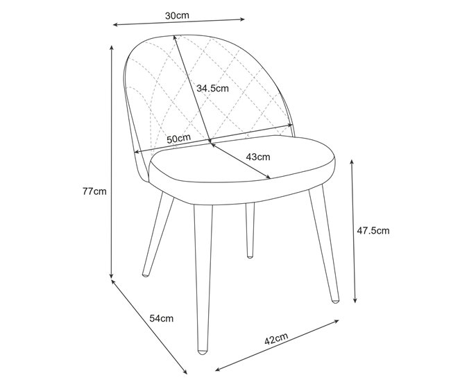 4x Silla tapizada capitoné de terciopelo SJ.077 Rosa
