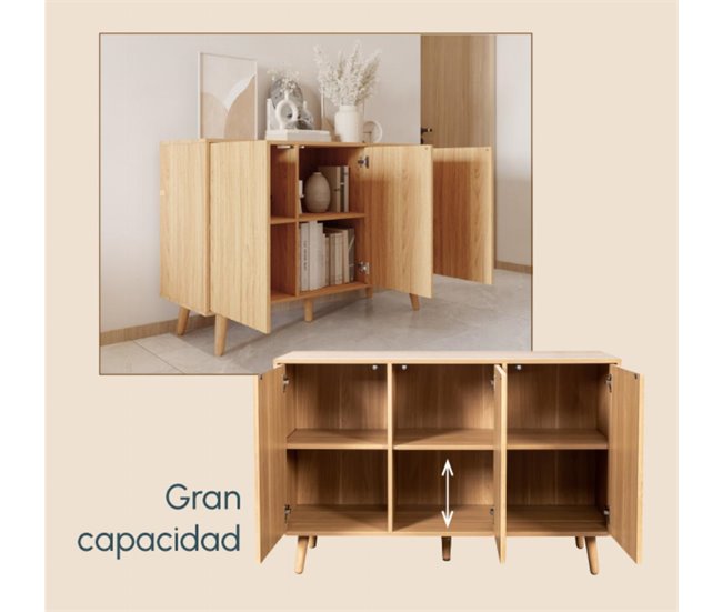 Aparador Salón comedor 3 puertas Renzo Muebles Bonitos Roble