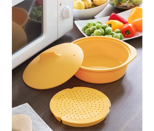 Vaporera de Silicona Multifunción con Recetas Naranja