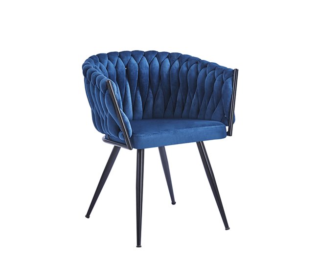 Silla Widny Black Terciopelo Azul