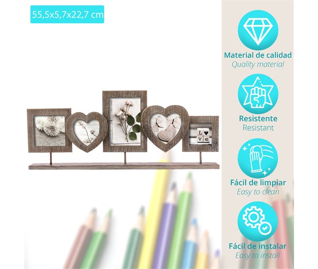 Conjunto 5 Marcos Decorativos Marron