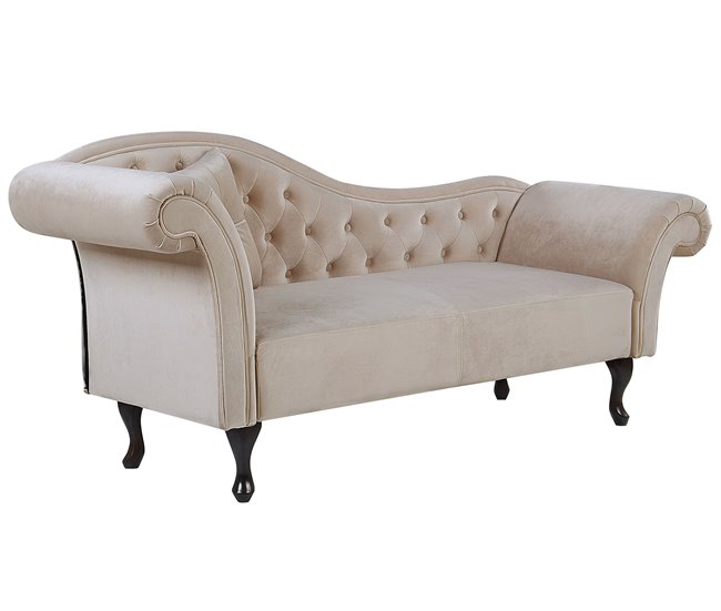Beliani Chaise longue izquierdo Terciopelo LATTES Azul/ Verde