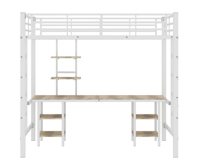 Cama alta para niños 95x204 Blanco