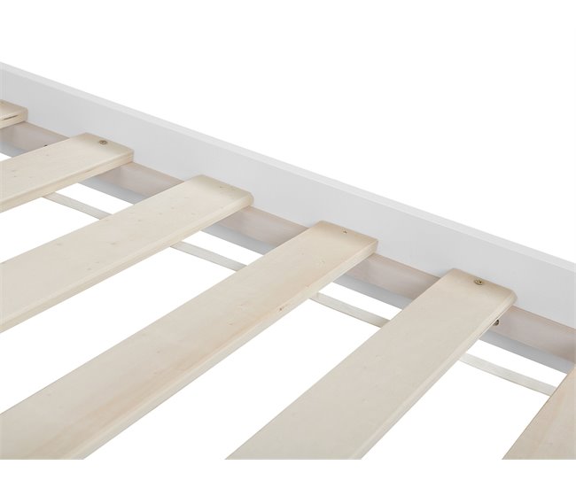 Beliani Cama con somier Madera de pino GIVERNY 169x208 Blanco