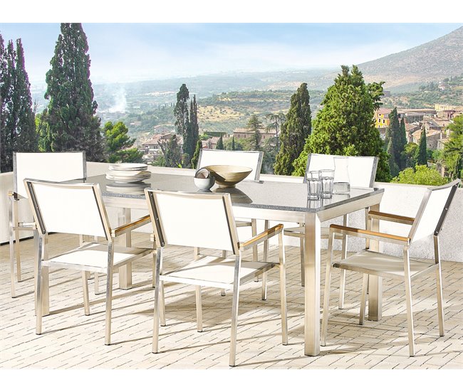 Beliani Conjunto de comedor GROSSETO Blanco