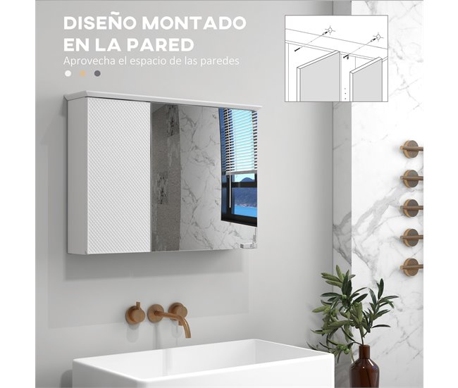 Armario de Baño MDF HOMCOM, hogar - baño Blanco
