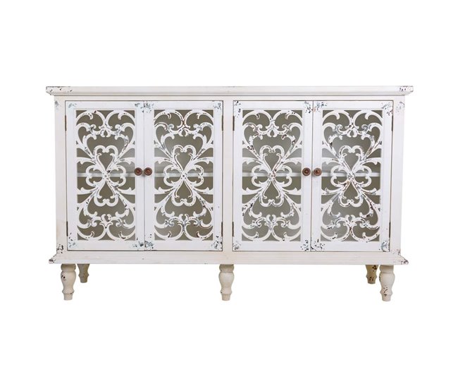 Aparador de madera 4 puertas Blanco