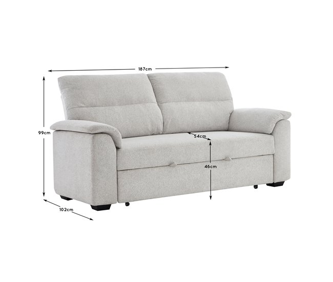 Sofá cama 3 plazas GINA color gris Gris