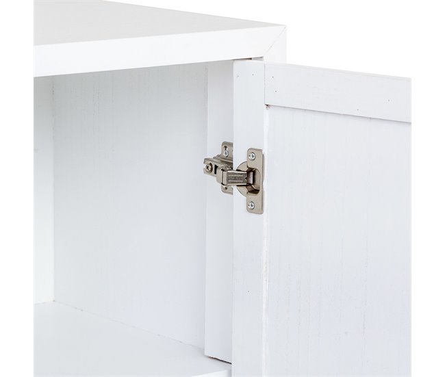 Aparador de 3 puertas de madera y metal Blanco