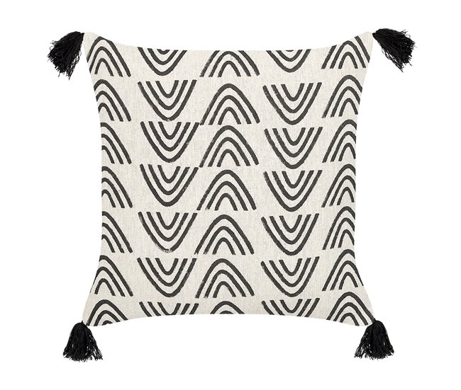 Beliani Cojín decorativo MAYS Blanco/ Beige