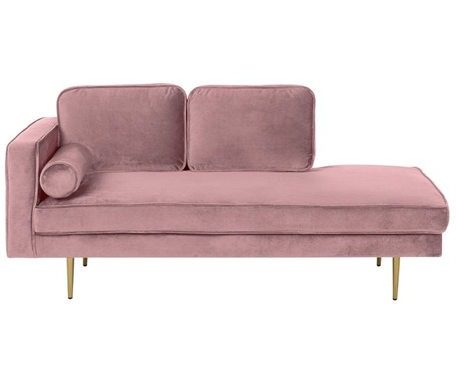 Beliani Chaise longue izquierdo Terciopelo MIRAMAS Azul Marino