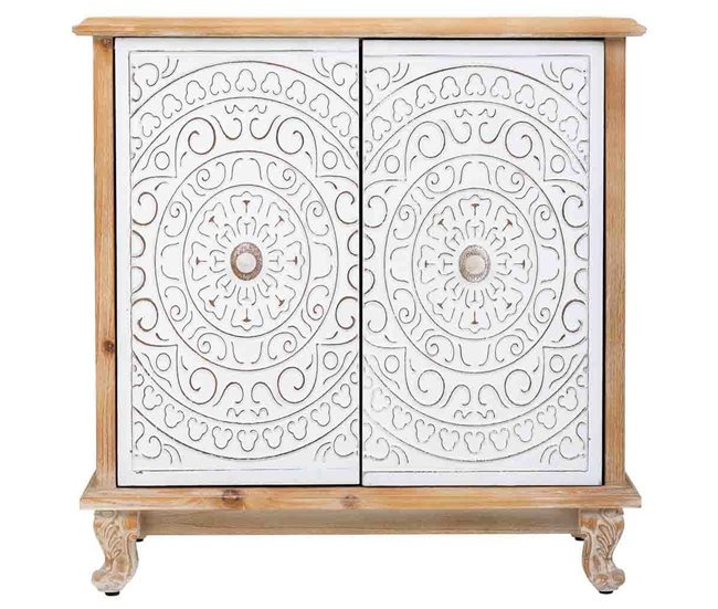 Aparador de madera de 2 puertas Blanco