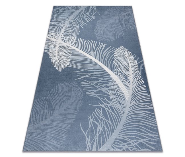 Alfombra lavable ANDRE Plumas 160x220 Azul