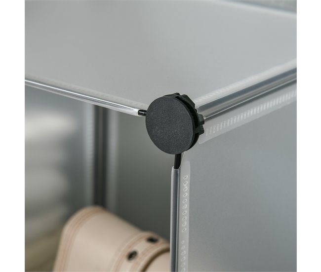 Armario Modular PP, Acero HOMCOM Transparente