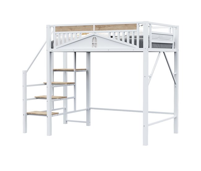 Cama alta para niños 145x255 Blanco