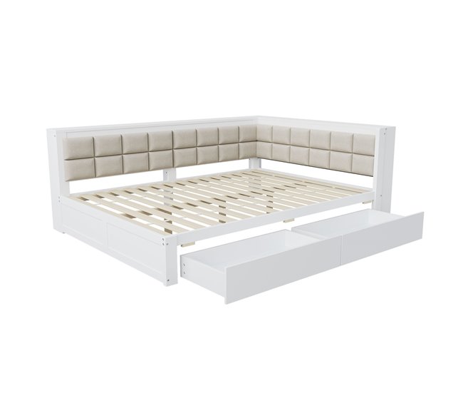 Camas de matrimonio 153x212 Blanco