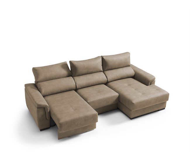 Chaise longue con arcón 4 plazas NAHIA Camel