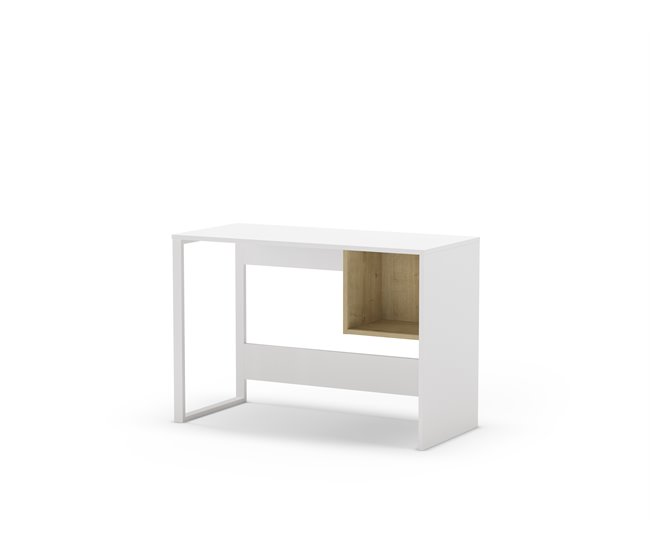 Mesa escritorio LYLY 1 hueco y pata metal Blanco