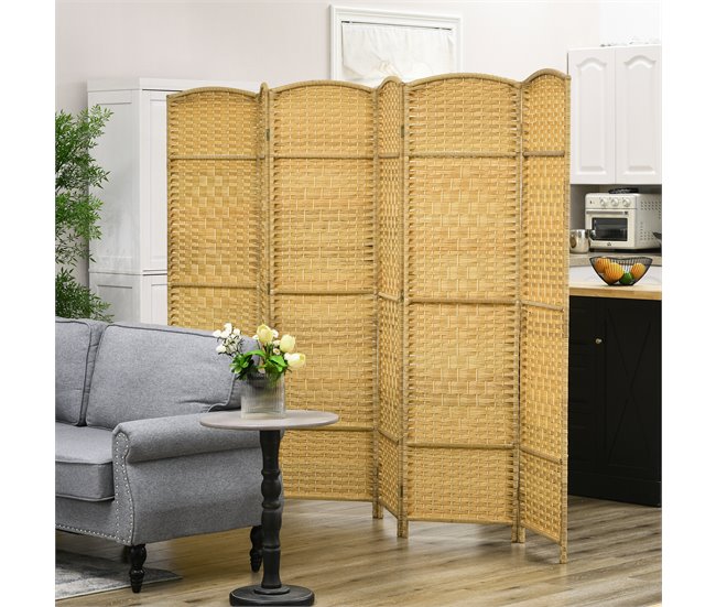 Biombo Polipropileno HOMCOM, hogar - decoración Marron
