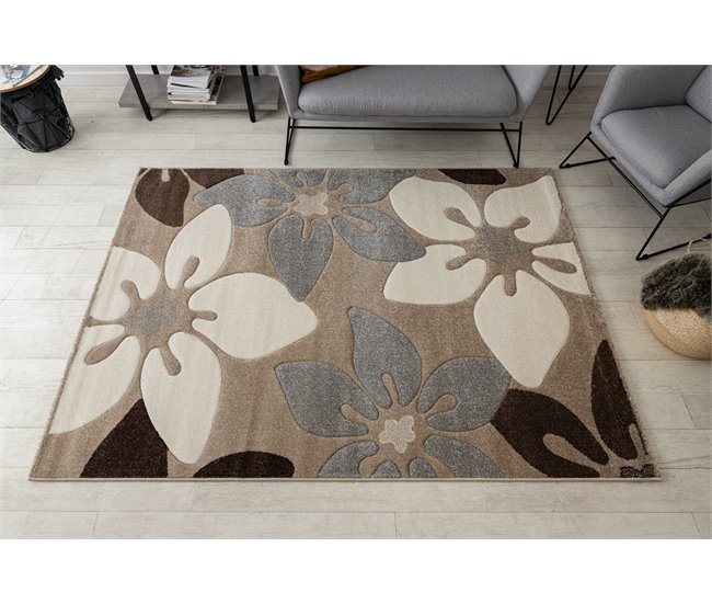 Alfombra FEEL 1602/15055 Flores 180x270 Marron Claro