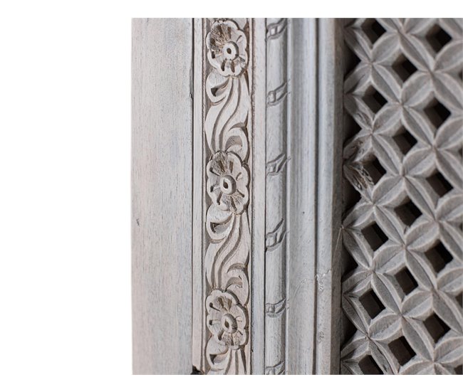 Armario de 2 puertas en madera maciza de mango Blanco