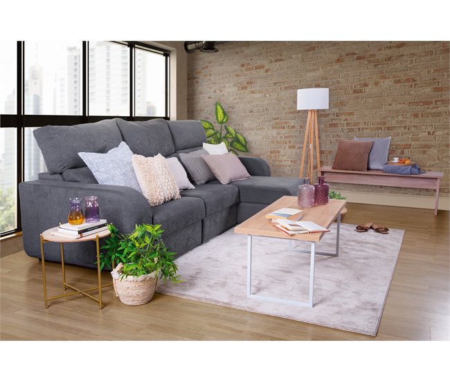 Chaise longue convertible en cama tela APRIL Gris