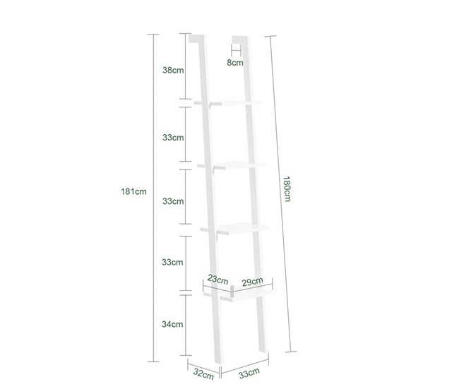Estantería Librería 4 Estantes FRG15-W SoBuy Blanco