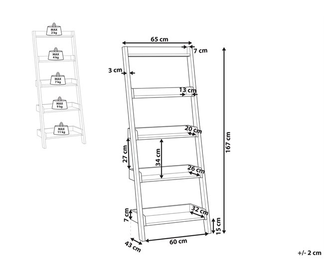 Beliani Librería MOBILE TRIO Marron