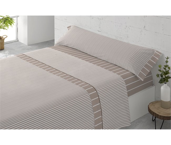 Juego sábanas CASABLANCA polycotton beige Beige