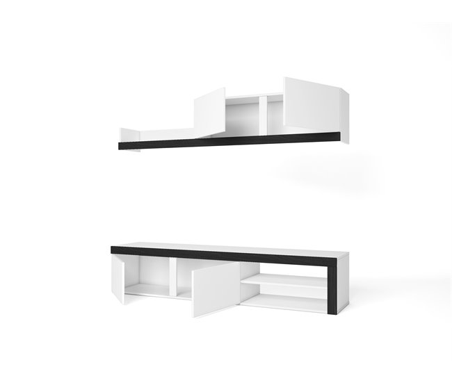 Mueble de Salón IDEM  - Módulos de Comedor - Mueble TV Salón - Conjunto de Muebles Blanco/ Beige