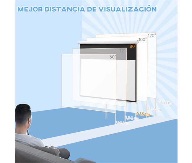Pantalla de Proyector HOMCOM 001-018V00WT Blanco