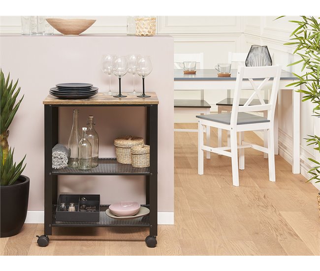 Beliani Carrito de cocina BOLZANO Negro