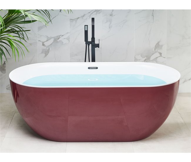 Beliani Bañera independiente CARRERA 80x170 Rojo