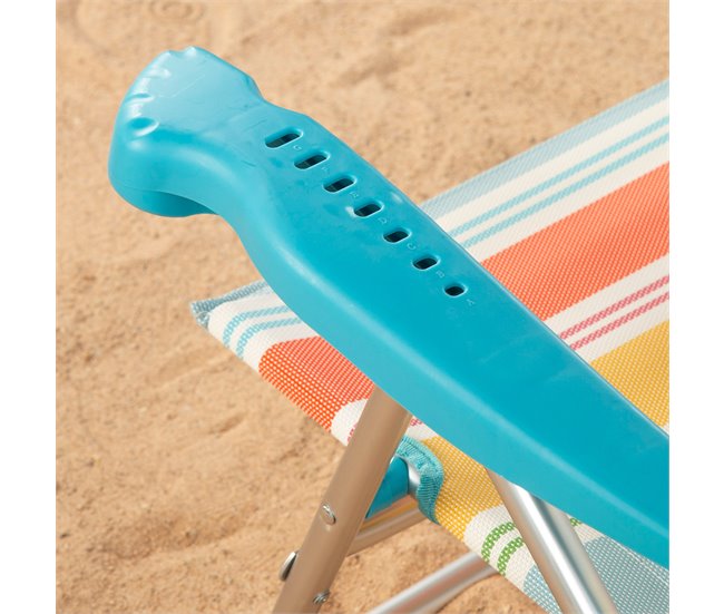 Aktive Silla plegable de playa 7 posiciones, con cojín Multicolor