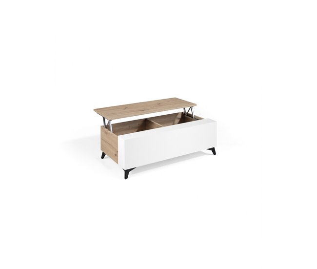 Mesa de centro NOVER Patas metálicas Roble