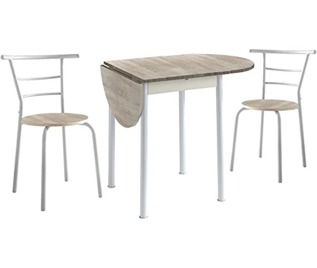 Set Mesa y 2 Sillas - Modelo LEVA Marron