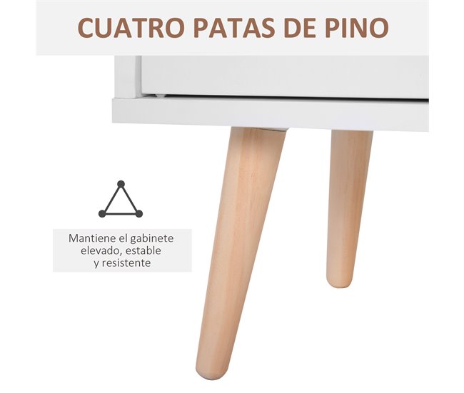 Aparador Tablero de partículas HOMCOM, hogar - muebles de comedor 80 Blanco