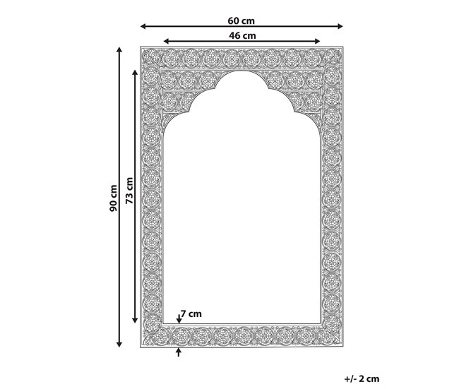 Beliani Espejo PALI 60x2 Dorado