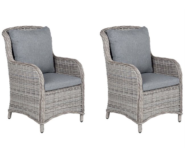 Beliani Silla de jardín CASCAIS Gris