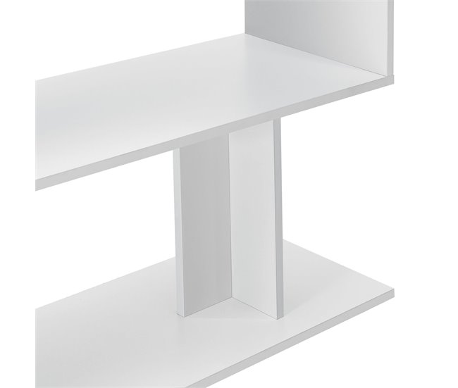 Escritorio con estantes, escritorio esquinero extensible Blanco