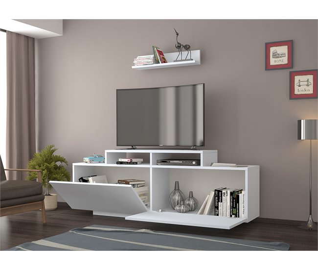 Mueble TV ALBI color blanco de 140cm Blanco