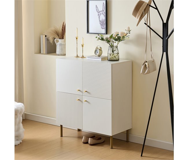 Aparador con 4 puertas Blanco