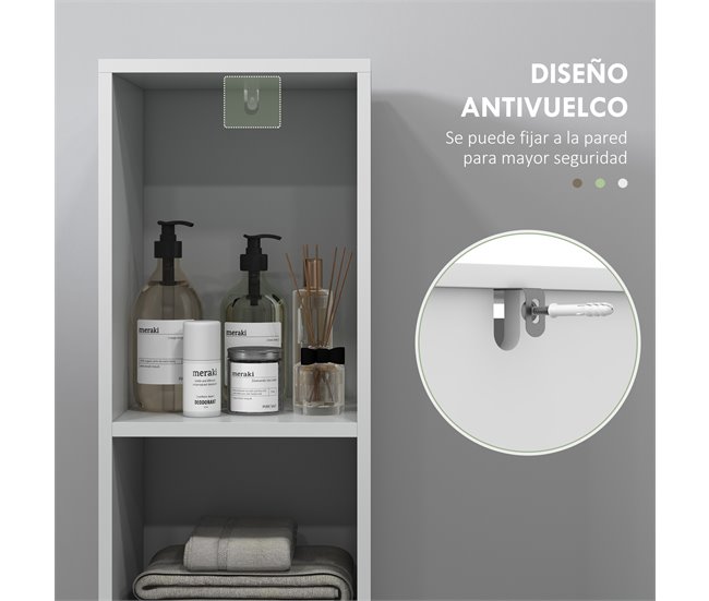 Armario de Baño MDF HOMCOM, hogar - baño Blanco