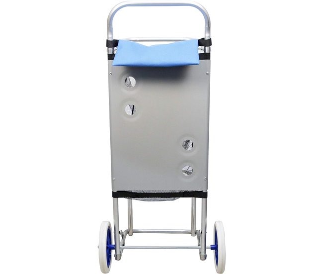 Carro de playa Porta Sillas Carrito Plegable Convertible Mesa Blanco